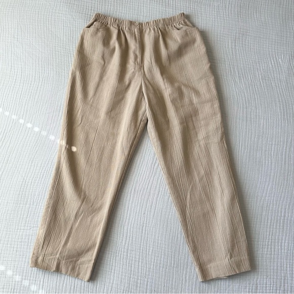 Vintage minimalist relaxed beige pants - Picture 4 of 5